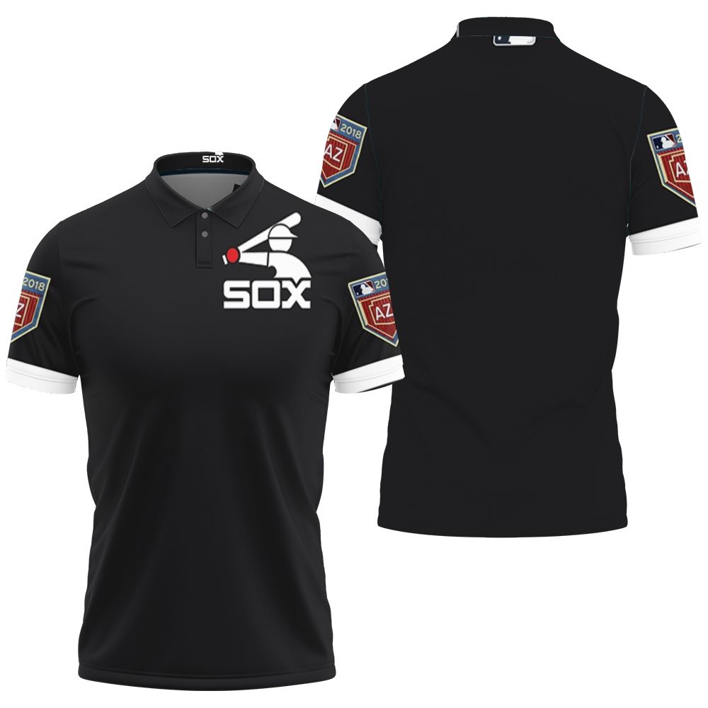 Design Chicago White Sox Spring Training Team Black Jersey Inspired Style 3D All Over Print Polo Shirt