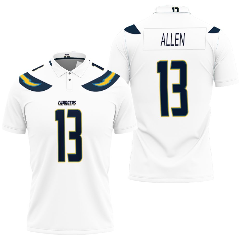 Los Angeles Chargers Keenan Allen Game White Jersey Inspired Style 3D All Over Print Polo Shirt