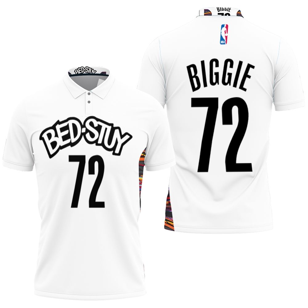 Art Brooklyn Nets Bed-study Biggie #72 Nba Basketball 2020 City Edition New Arrival White  Polo Shirt