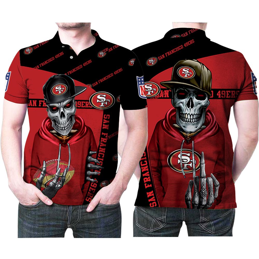 Art San Francisco 49ers Hip Hop Skull 3D All Over Print Polo Shirt