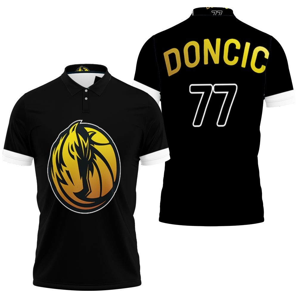 Dallas Mavericks Luka Doncic 77 Nba Golden Edition White Jersey 3D All Over Print Polo Shirt