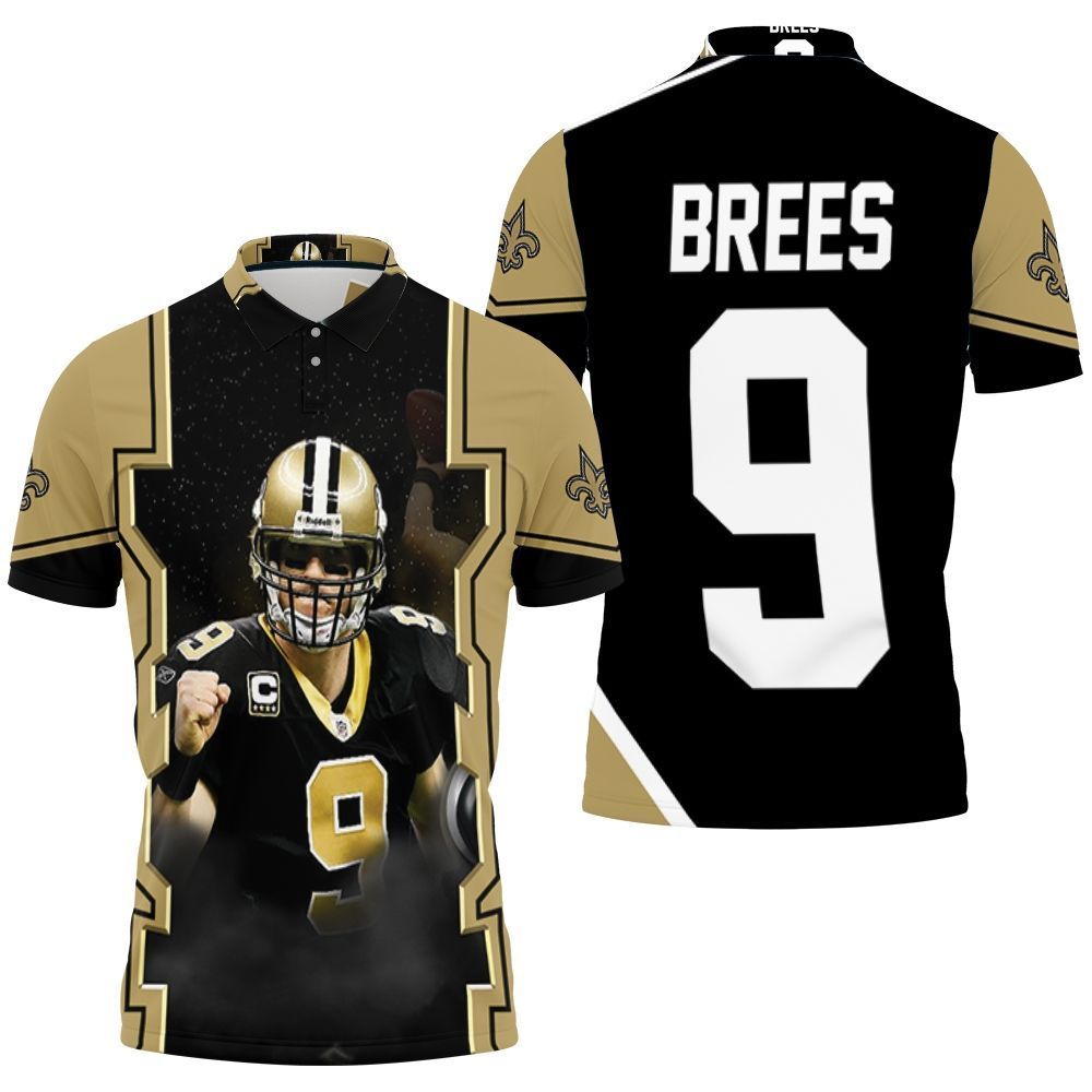 Drew Brees New Orleans Saints 3D All Over Print Polo Shirts