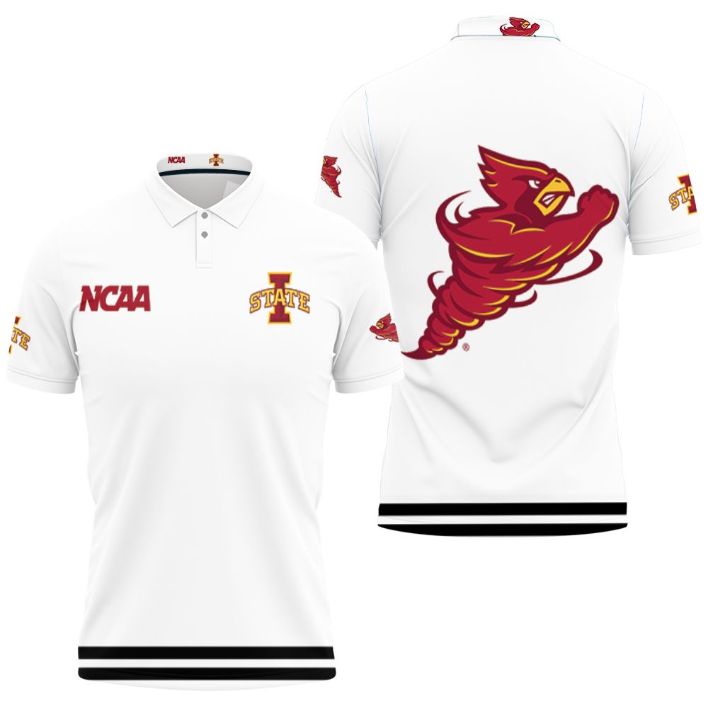 Iowa State Cyclones Ncaa Classic White With Mascot Logo Gift For Iowa State Cyclones Fans 3D All Over Print Polo Shirt