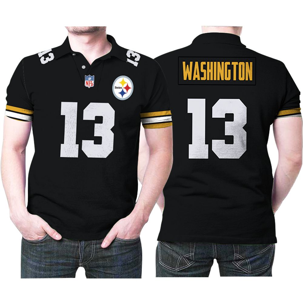 Pittsburgh Steelers James Washington 13 Great Player Nfl Football Team Game Black Jersey Style Polo Shirt