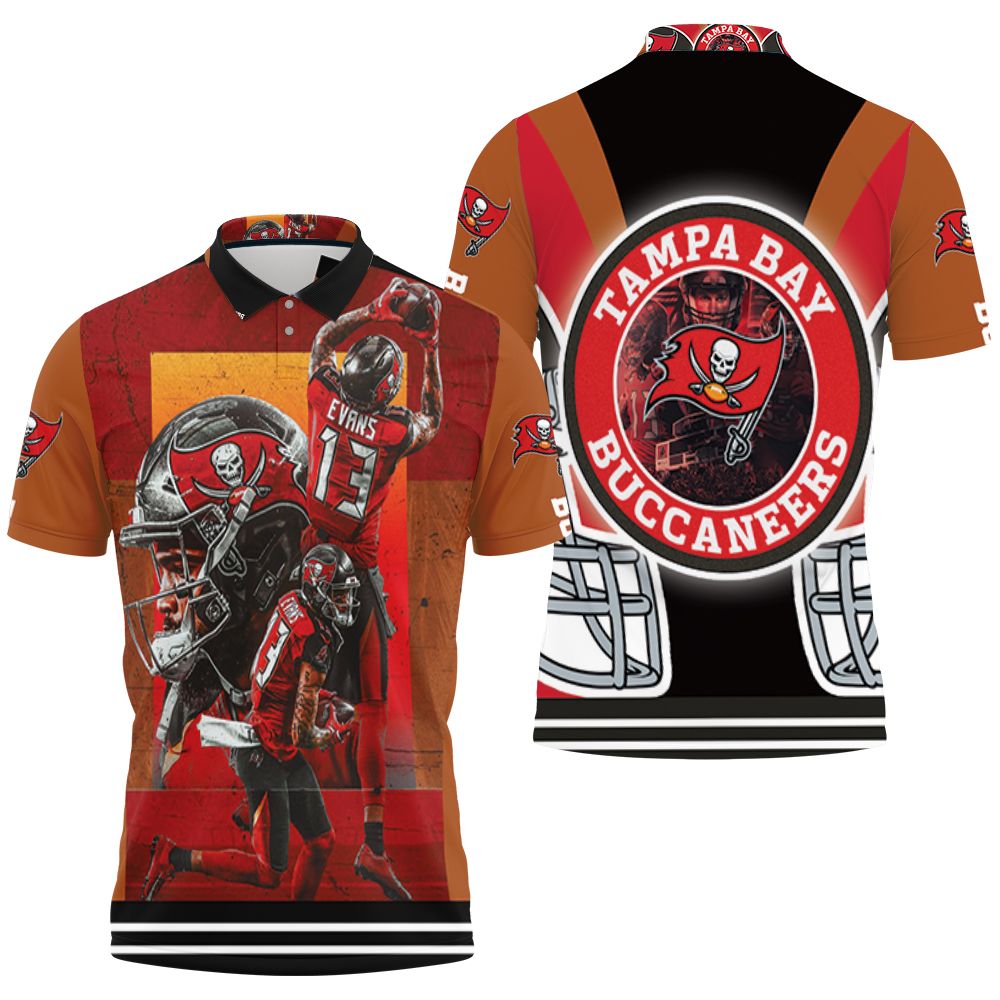 Tampa Bay Buccaneers 13 Mike Evans 2021 Nfl Champions 3D All Over Print Polo Shirt