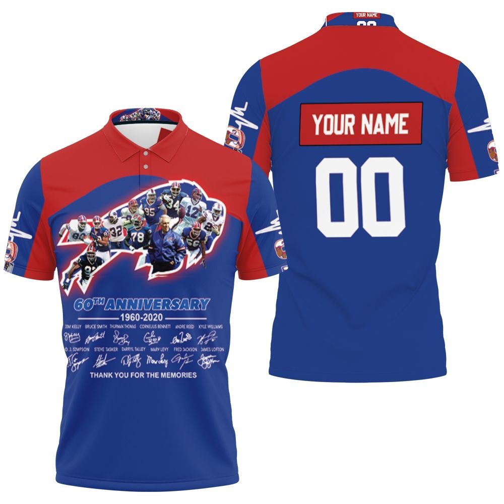 Buffalo Bills Afc East Division Champs 60th Anniversary Legend With Sign Personalized 3D All Over Print Polo Shirt