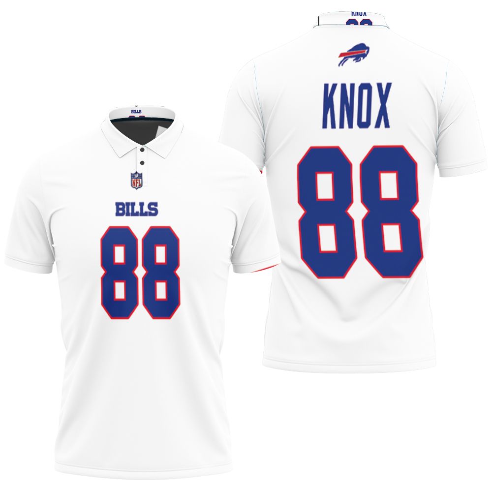 Buffalo Bills Dawson Knox #88 Nfl Great Player American Football Team Game White  Bills Fans Polo Shirt