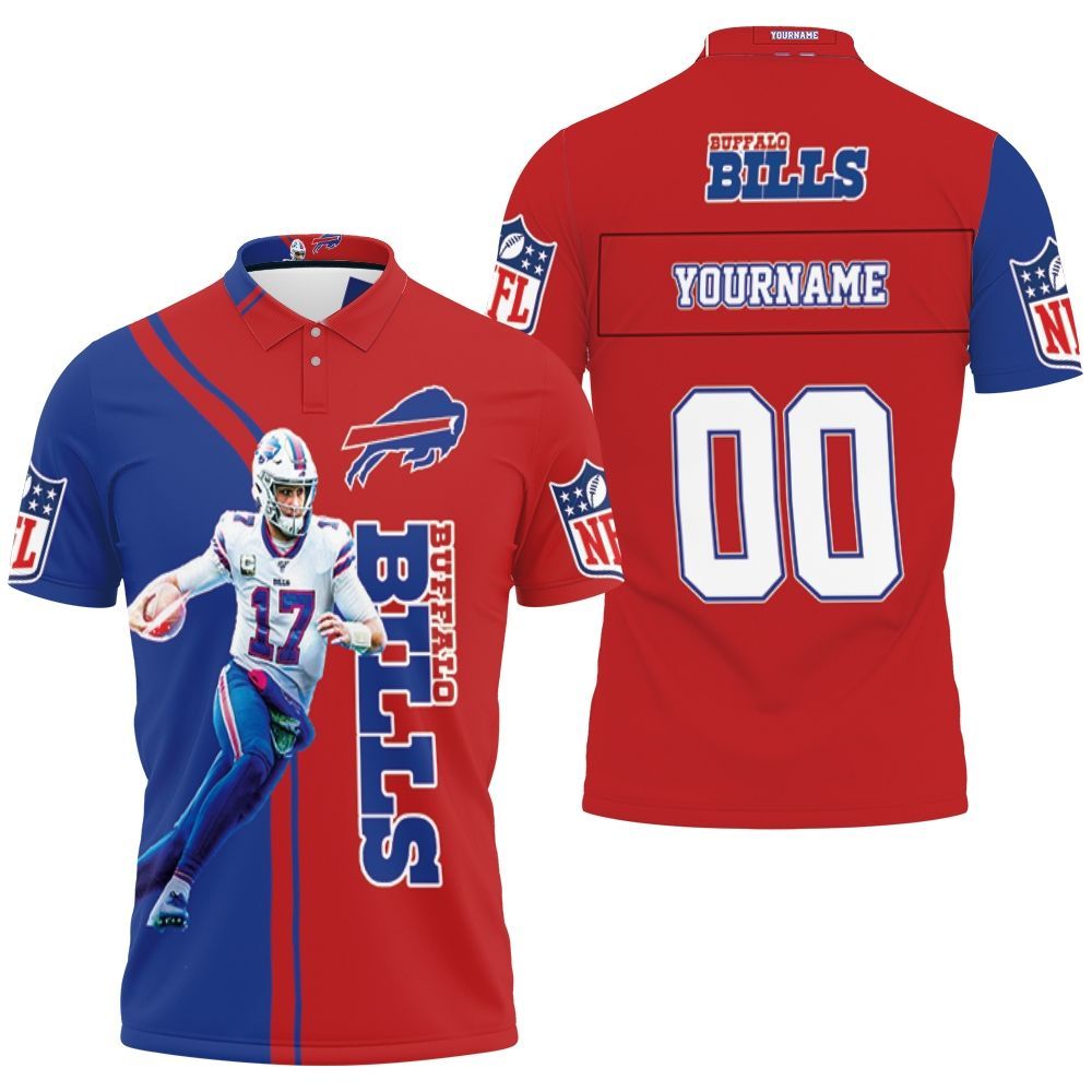 Buffalo Bills Josh Allen 17 Player Buffalo Bills Nfl Season Personalized 3D All Over Print Polo Shirt