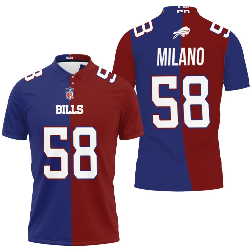 Buffalo Bills Matt Milano #58 Great Player Nfl Vapor Limited Royal Red Two Tone Jersey Style Polo Shirt