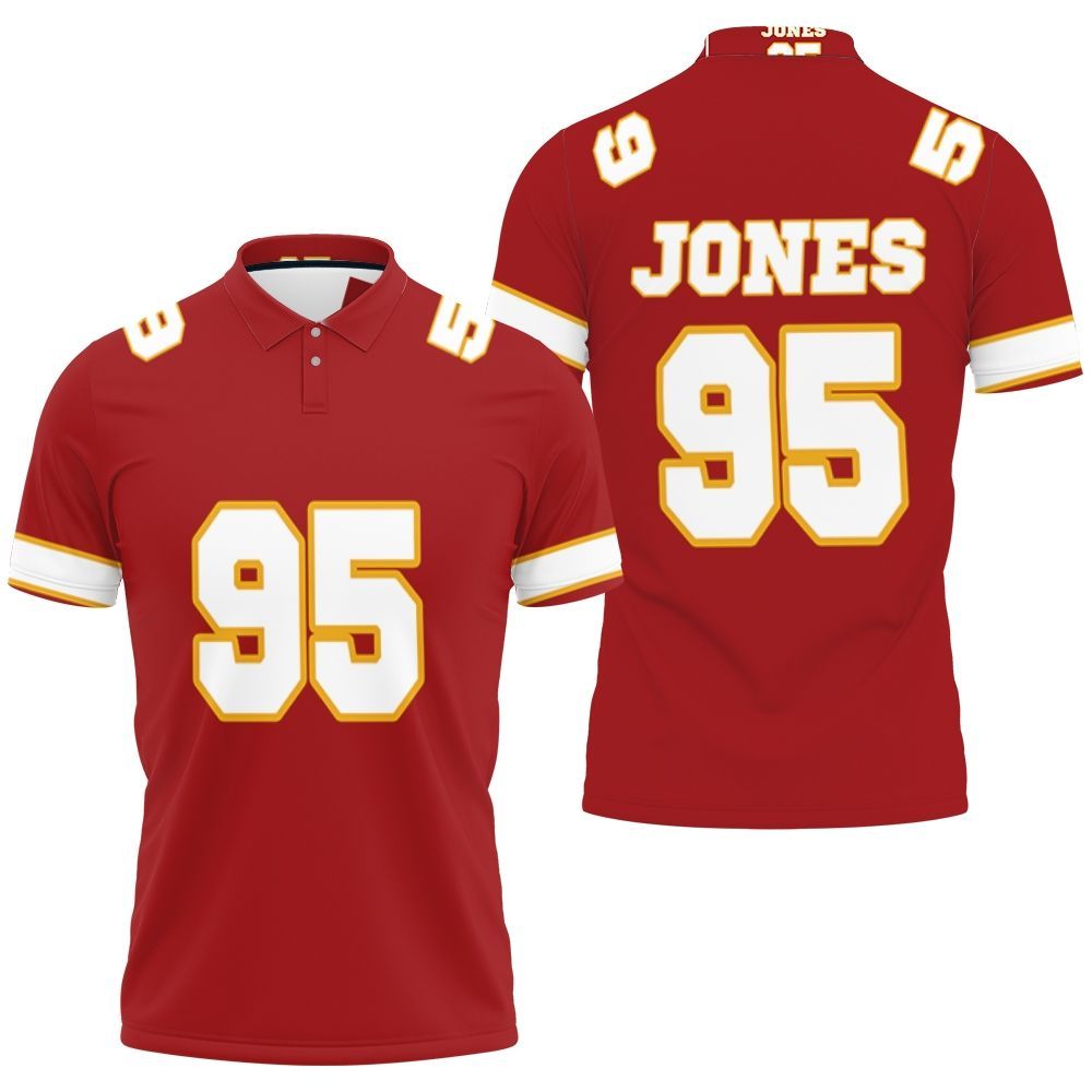 Chris Jones Kansas City Jersey Inspired Style 3D All Over Print Polo Shirt