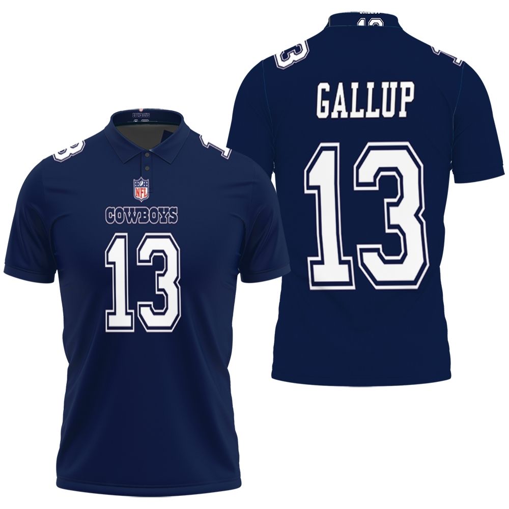 Dallas Cowboys Michael Gallup #13 Great Player Nfl American Football Game Navy Jersey Style Polo Shirt