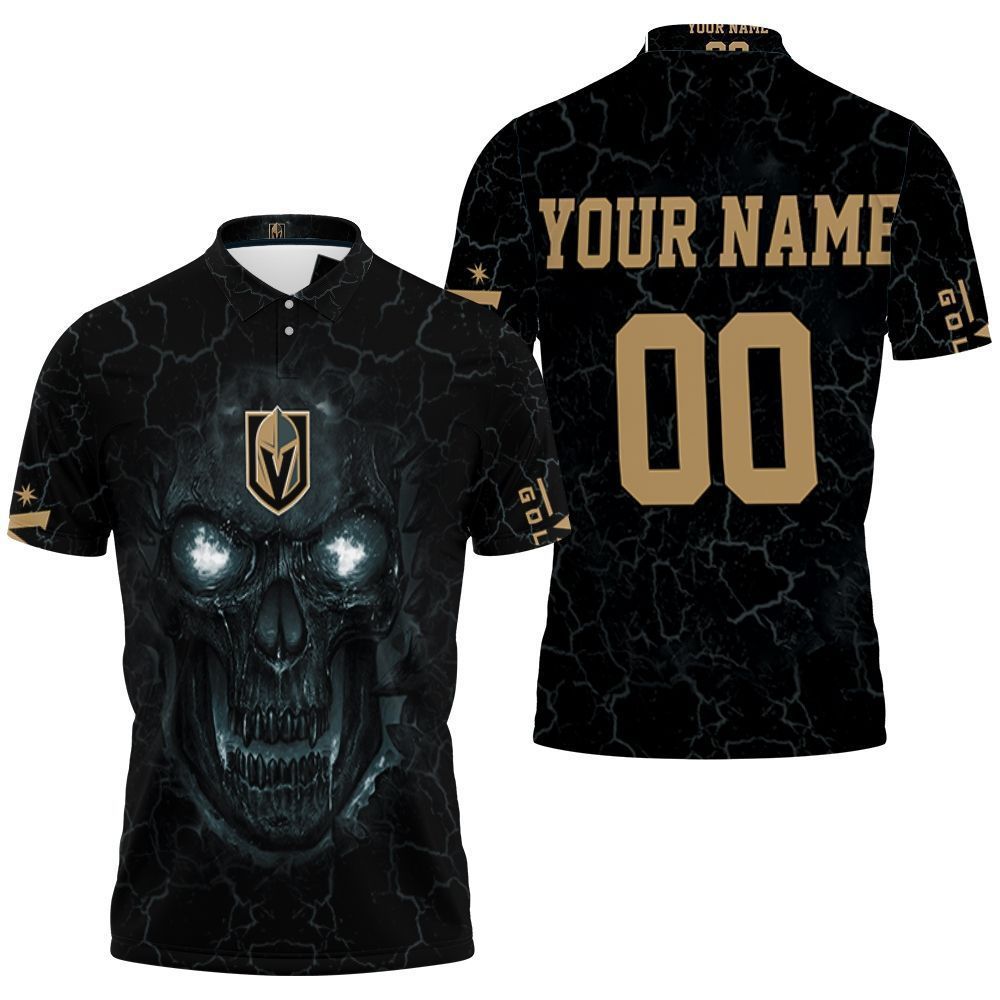 Lava Skull Vegas Golden Knights Personalized 3D All Over Print Polo Shirt