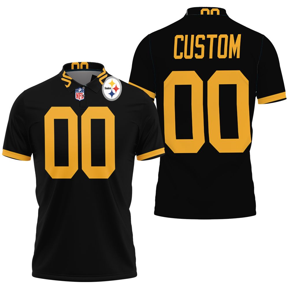 Personalized Pittsburgh Steelers 00 Anyname Color Rush Limited Jersey Inspired Style Gift For Pittsburgh Steelers Fans Polo Shirt