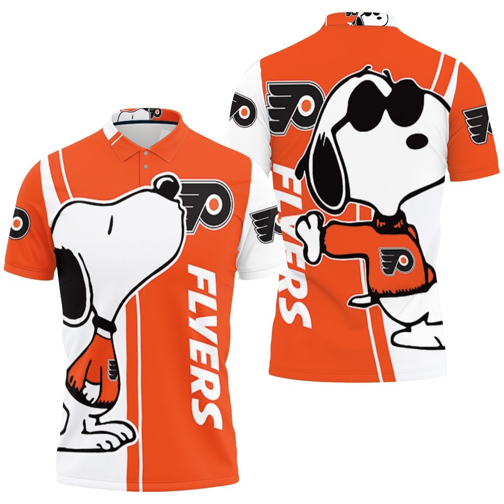 Philadelphia Flyers Snoopy Lover 3D All Over Print Polo Shirt