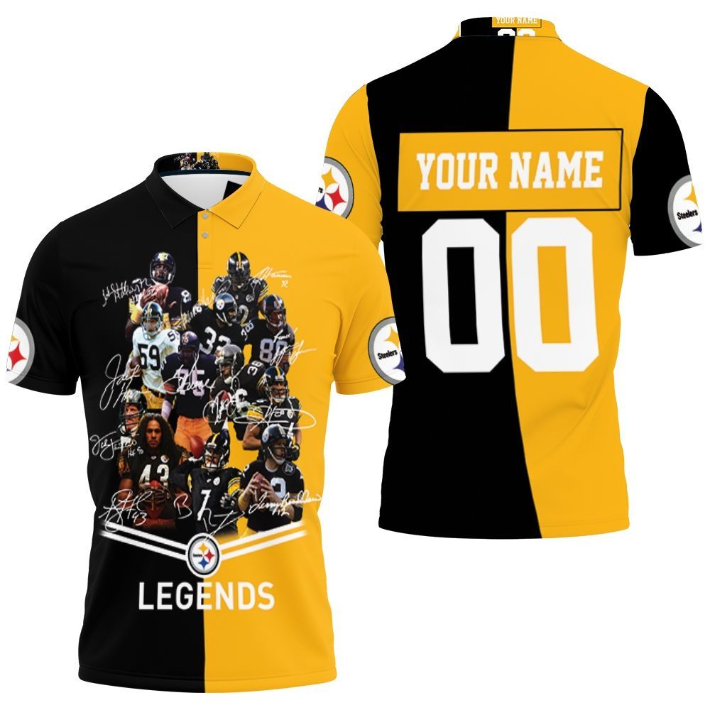 Pittsburgh Steelers Great Players Signature Legends Nfl Personalized 3D All Over Print Polo Shirt