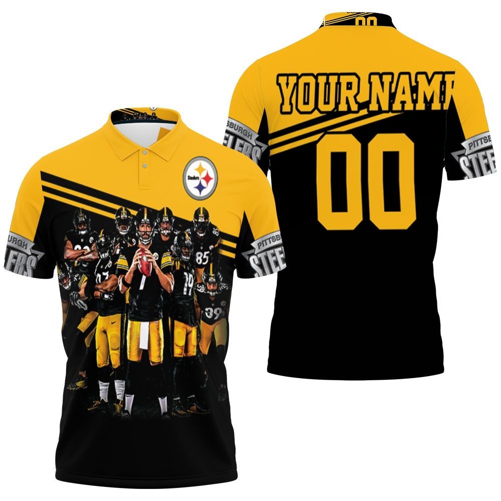 Pittsburgh Steelers Great Players Team Metal Steelers Jersey Nfl Season Personalized 3D All Over Print Polo Shirt