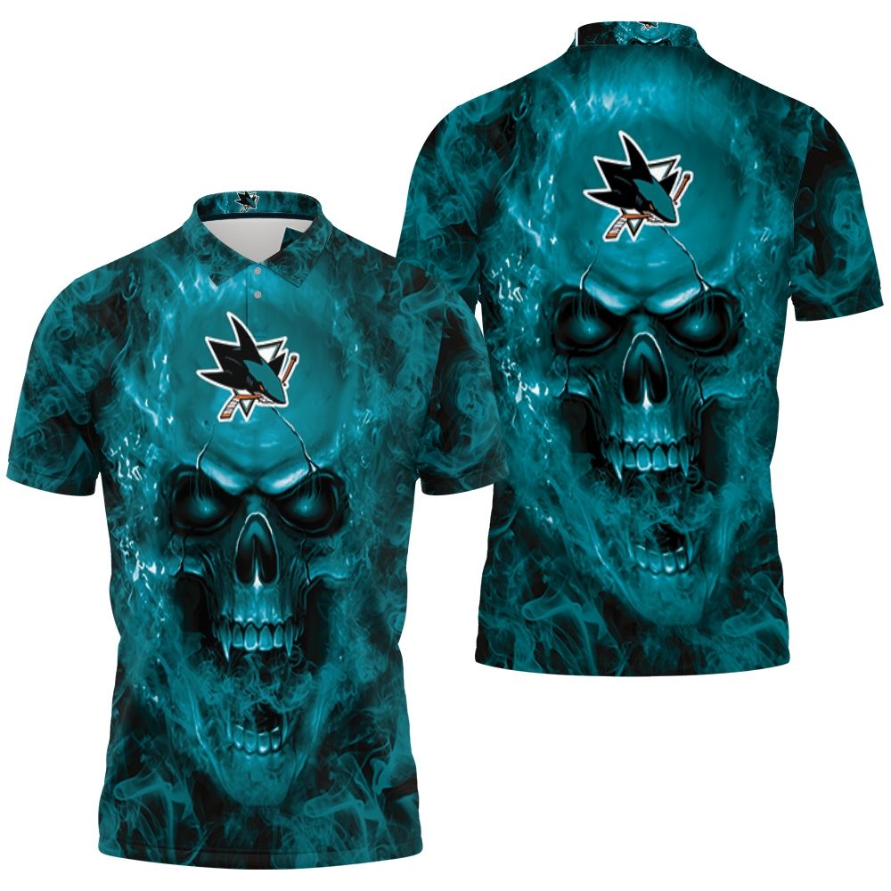 San Jose Sharks Nhl Fans Skull 3D All Over Print Polo Shirt