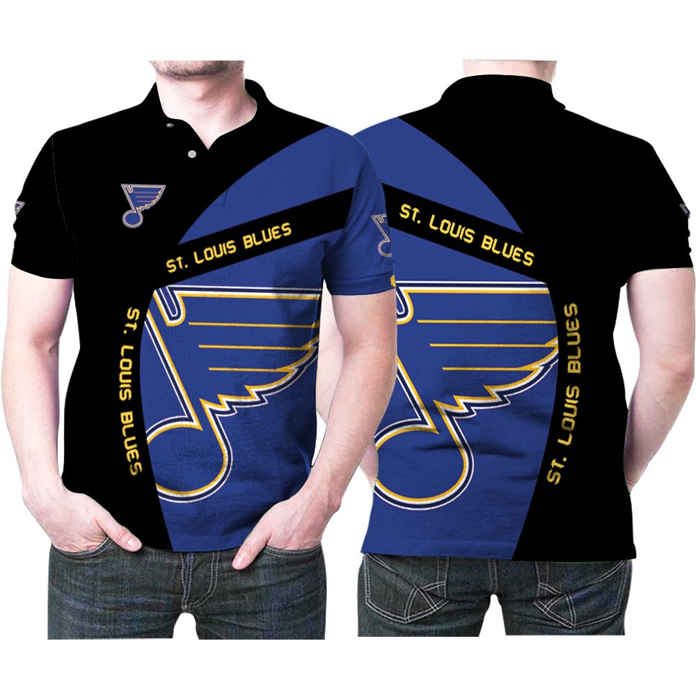 St. Louis Blues Nhl Ice Hockey Team Logo 3D All Over Print Polo Shirt