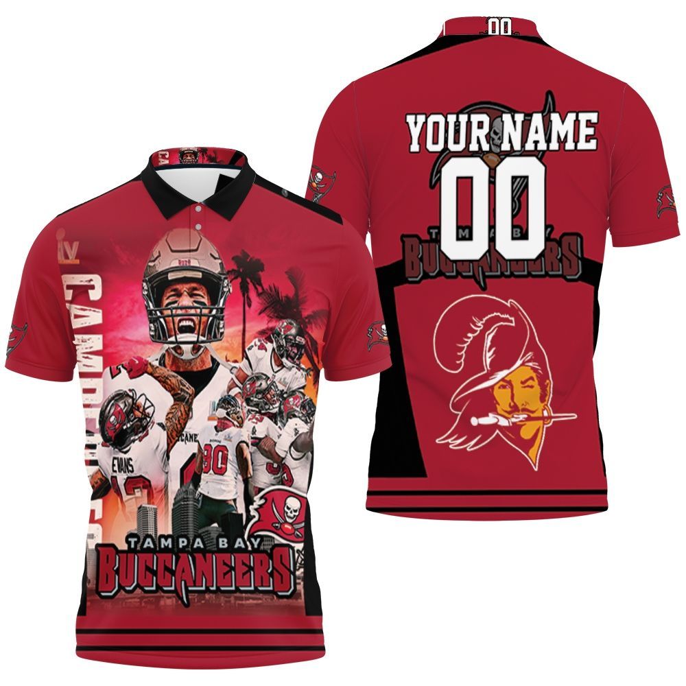 Tampa Bay Buccaneers Liv Champion Legend Personalized 3D All Over Print Polo Shirt