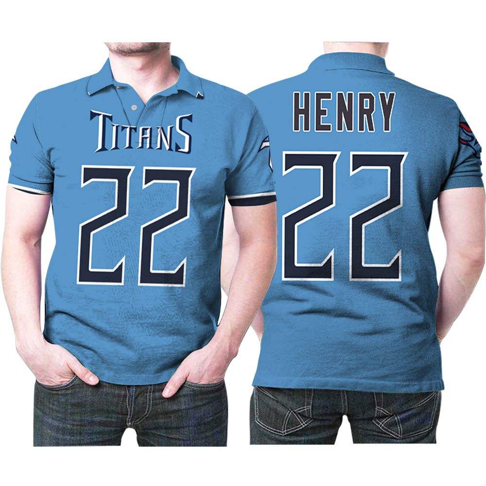 Tennessee Titans Derrick Henry 22 Youth Game Jersey Light Blue Jersey Style 3D All Over Print Polo Shirt