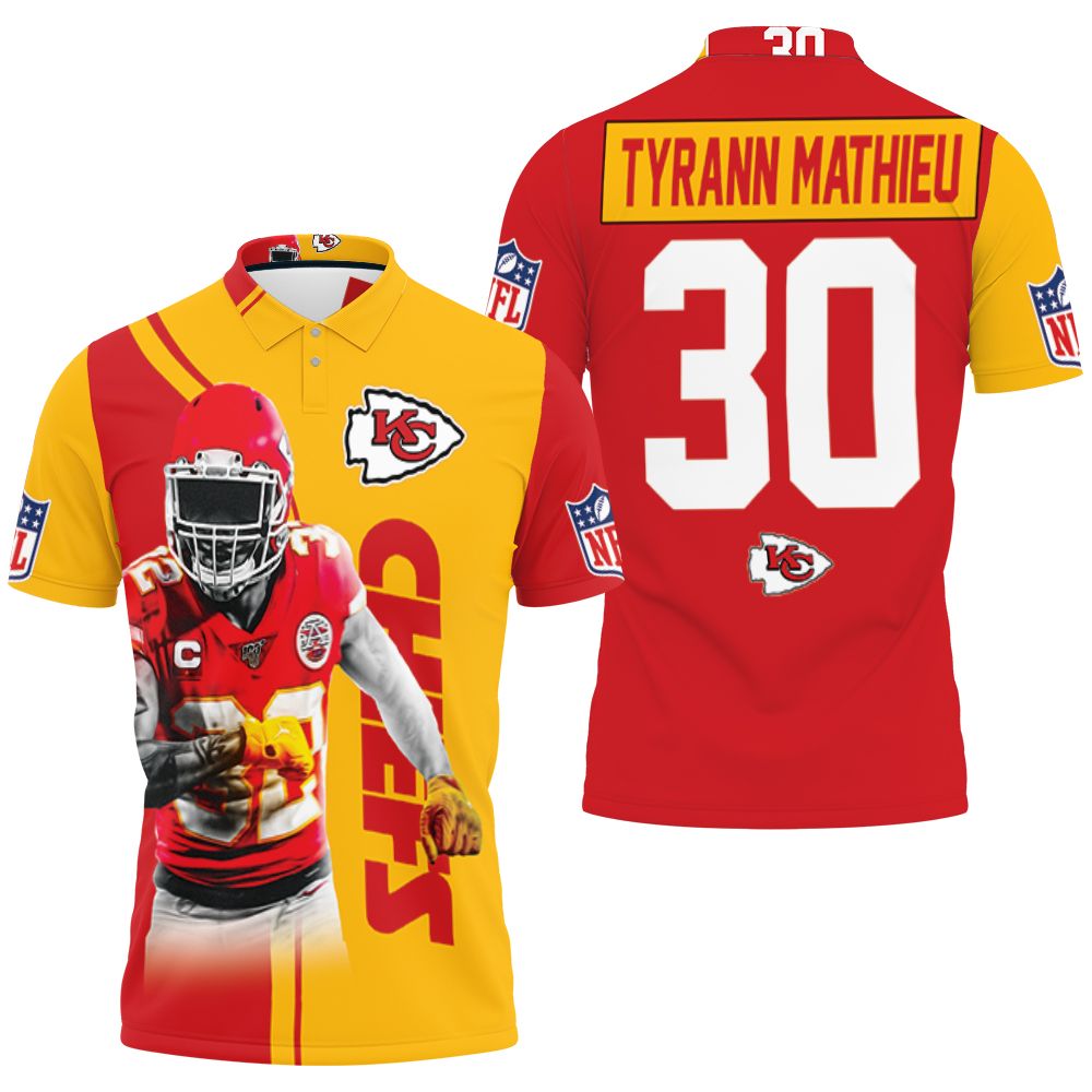 Tyrann Mathieu 30 Kansas City Chiefs Afc West Division Champions Super Bowl 3D All Over Print Polo Shirt