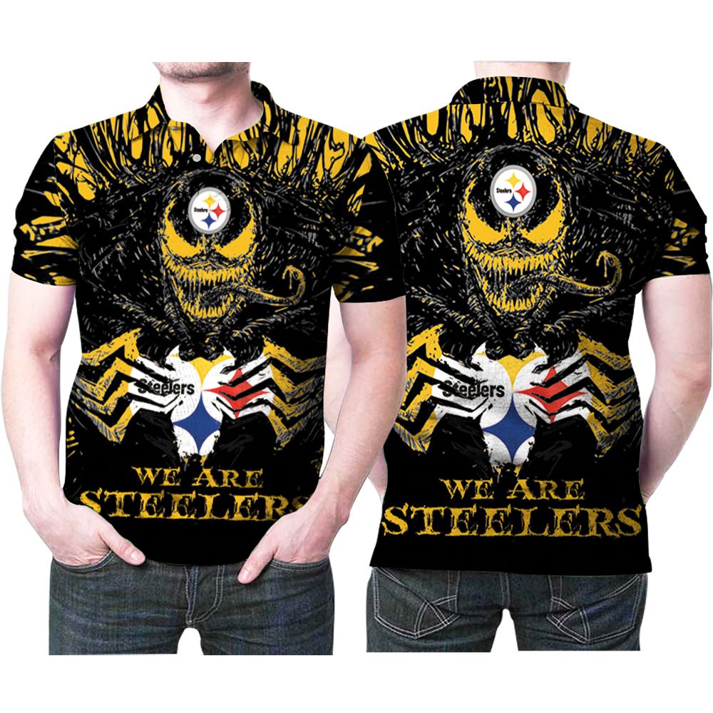 Venom We Are Pittsburgh Steelers Spider  Printed 3D All Over Print Polo Shirt