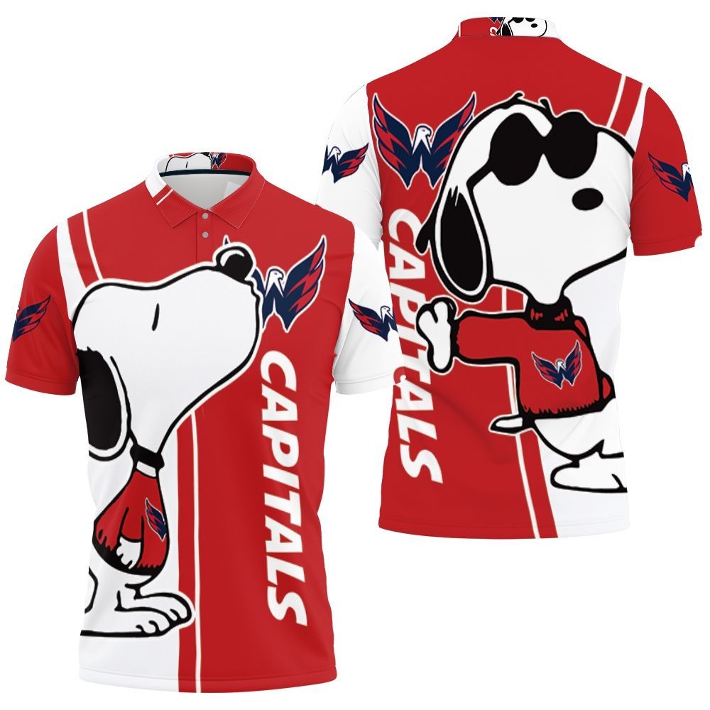 Washington Capitals Snoopy Lover 3D All Over Print Polo Shirt