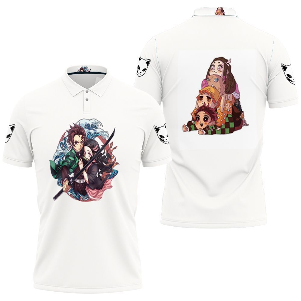 Art Kamado Tanjiro Kamado Nezuko Grow Up Edition Kimetsu No Yaiba 3D All Over Print Polo Shirt