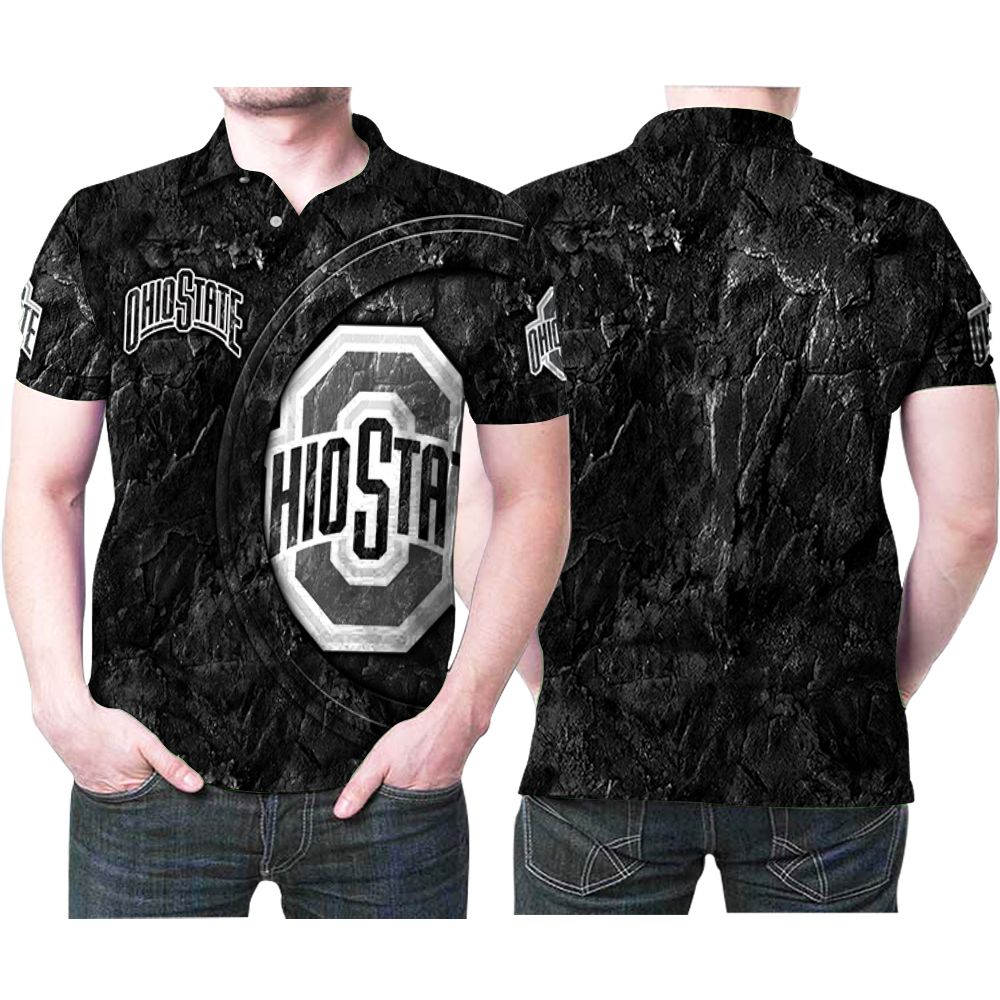 Art Ohio State Buckeyes Logo Cracked Ground Printed 3D All Over Print Polo Shirt