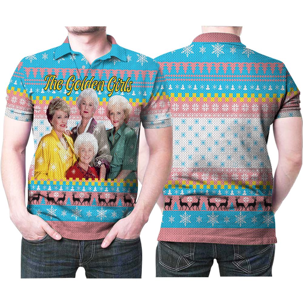 Art The Golden Girls Fan Ugly Christmas Pattern 3D All Over Print Polo Shirt