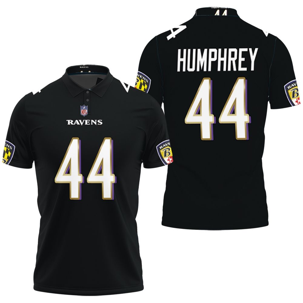 Baltimore Ravens Marlon Humphrey #44 Great Player Nfl American Football Game Jersey Black 2019 Polo Shirt