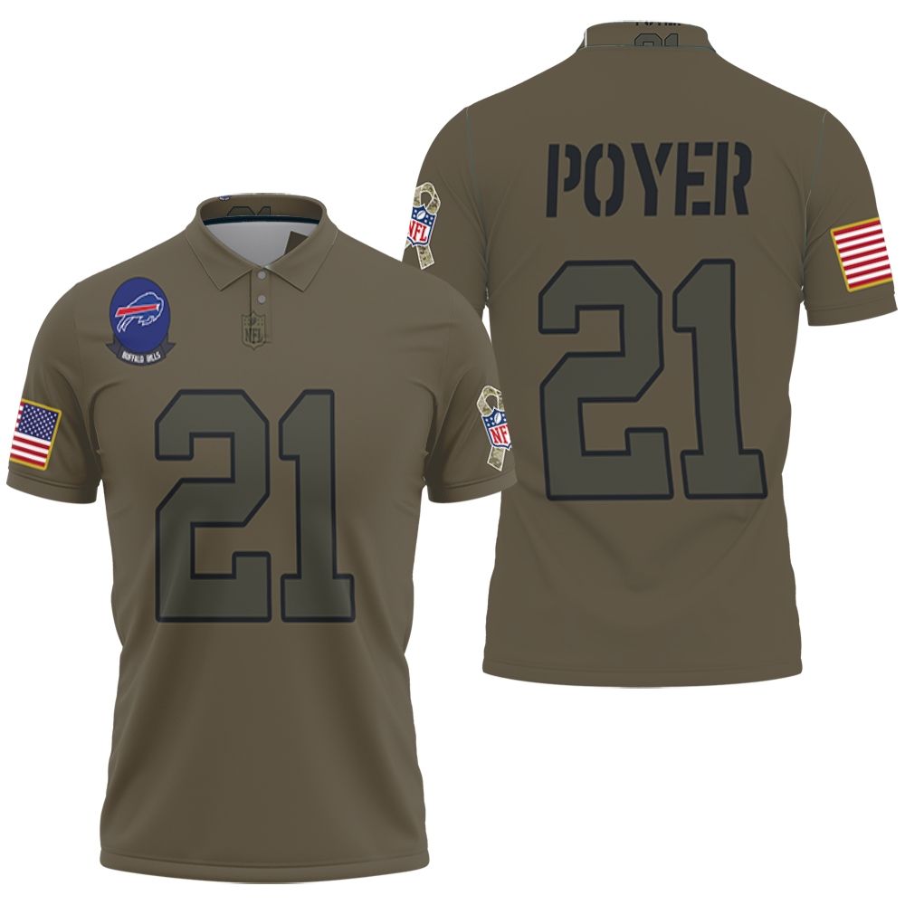 Buffalo Bills Jordan Poyer #21 Nfl Great Player Camo 2019 Salute To Service Custom Bills Fans Polo Shirt