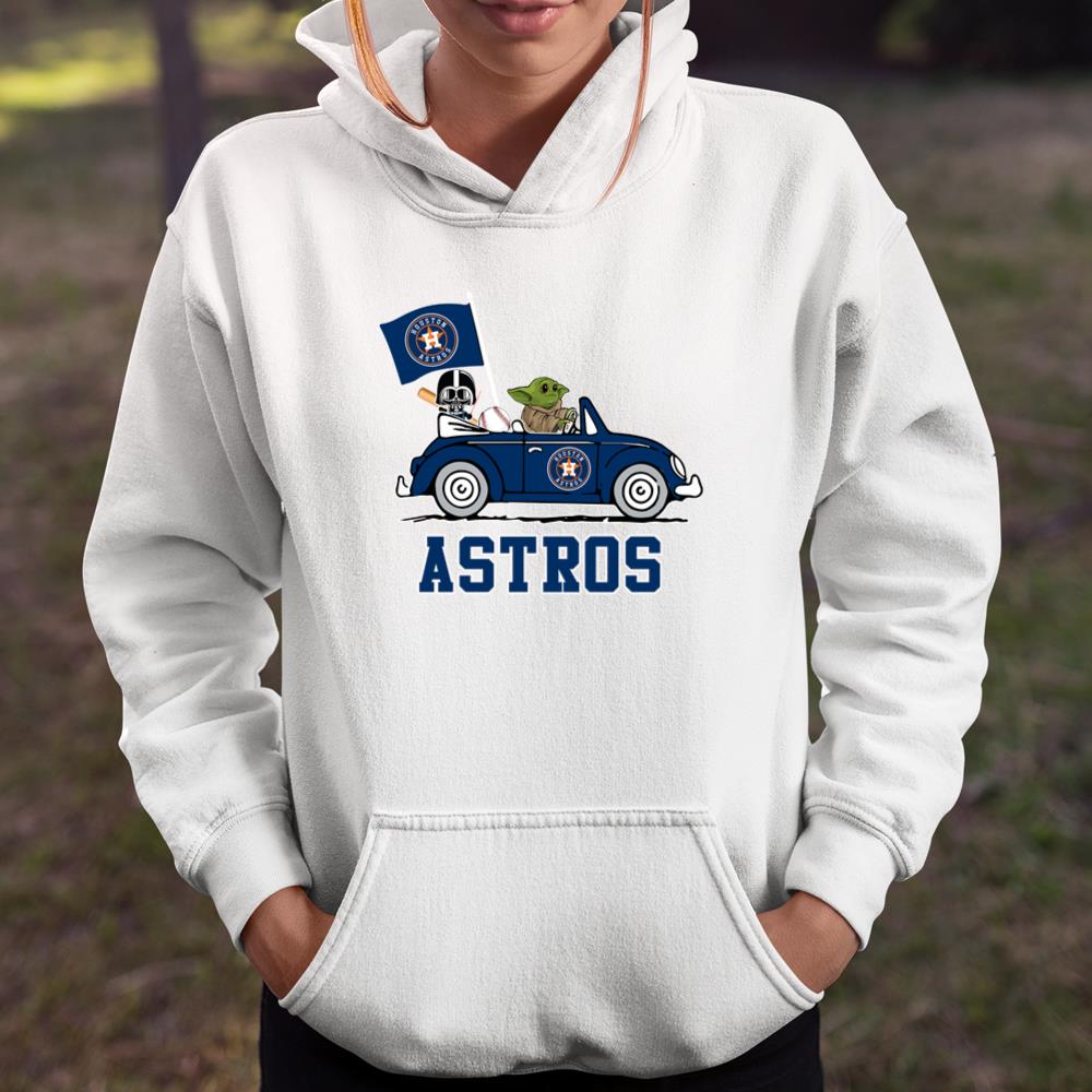 MLB Baseball Houston Astros Darth Vader Baby Yoda Driving Star Wars T Shirt