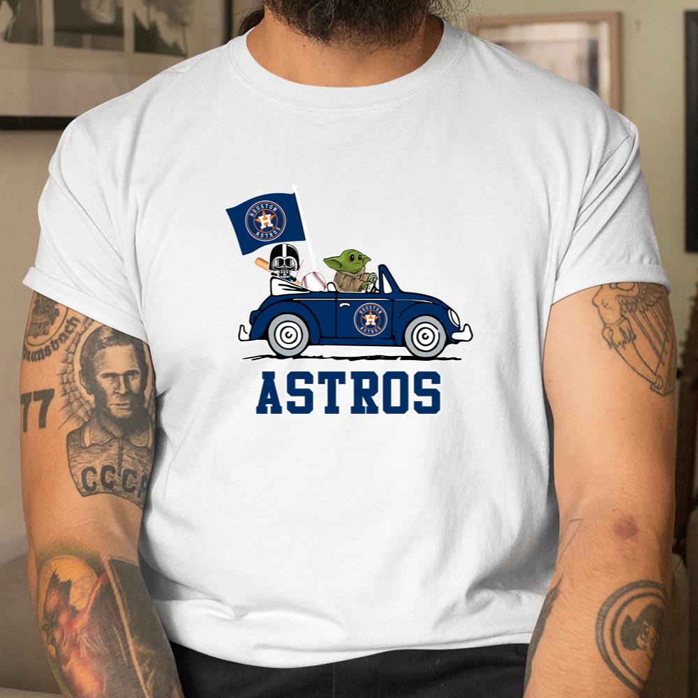 MLB Baseball Houston Astros Darth Vader Baby Yoda Driving Star Wars Shirt T  Shirt Itees Global - Trend Tee Shirts Store