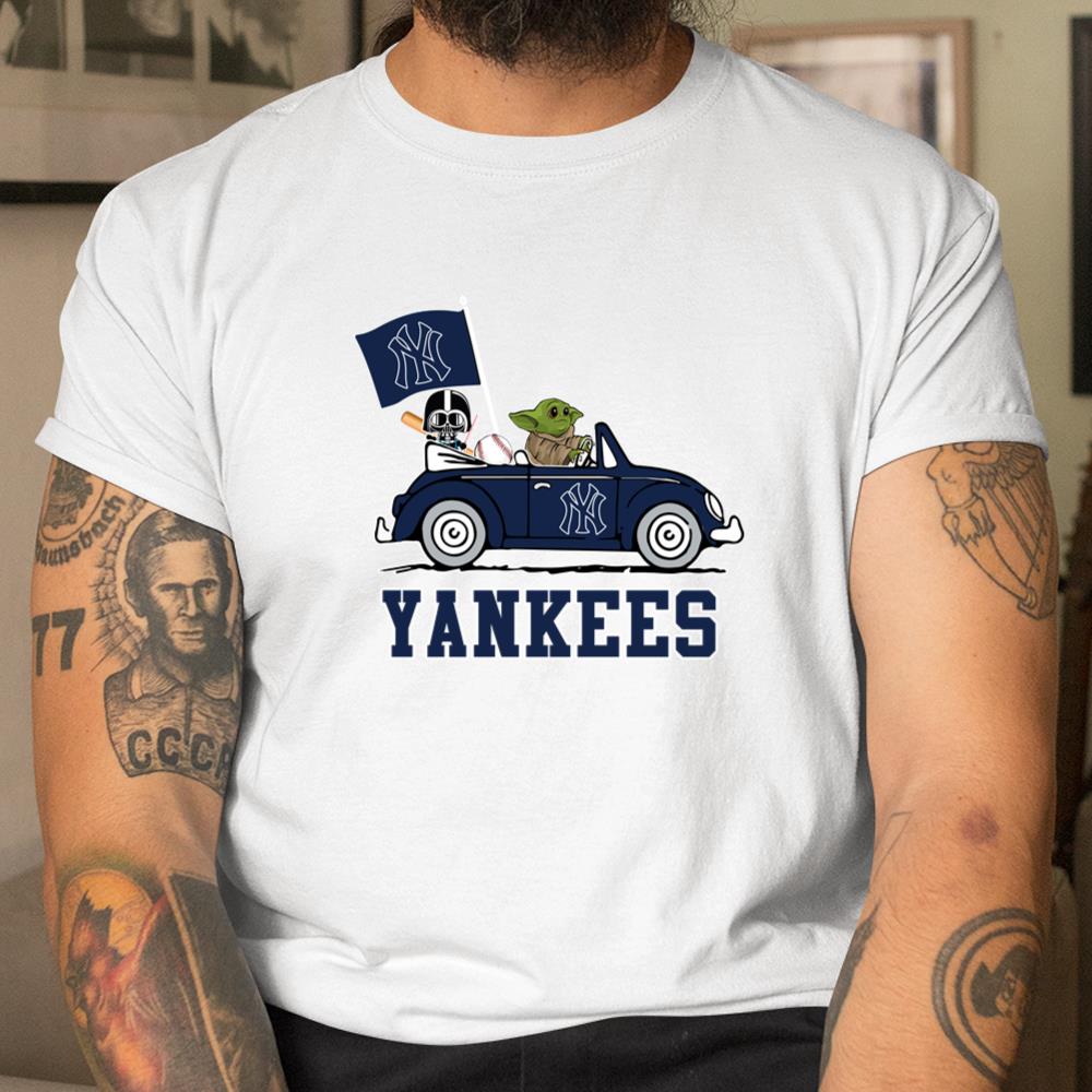 MLB Baseball Milwaukee Brewers Darth Vader Baby Yoda Driving Star Wars T  Shirt