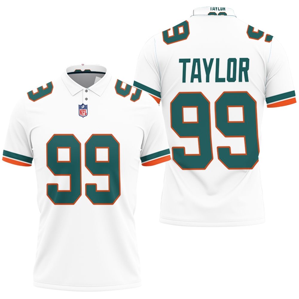 Miami Dolphins Jason Taylor #99 Great Player White Alternate Game Polo Shirt