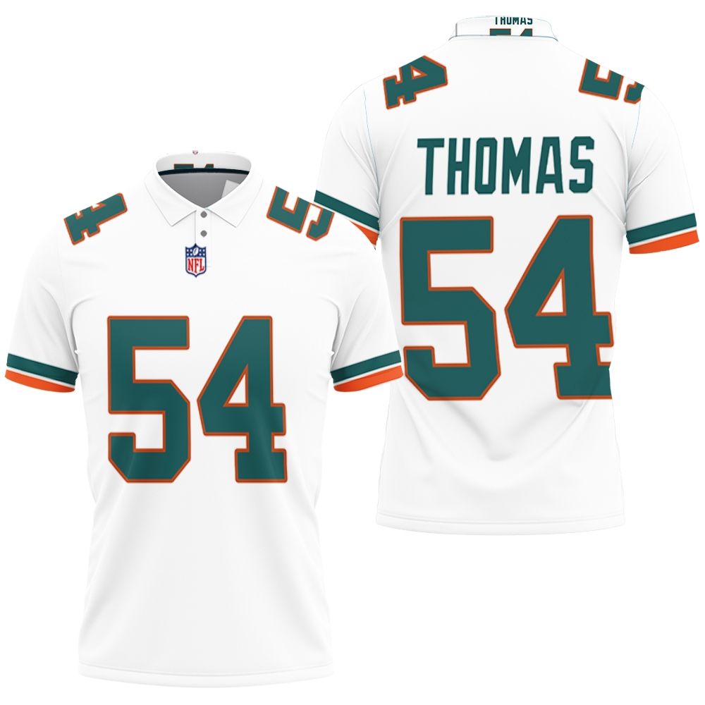Miami Dolphins Zach Thomas #54 Nfl American Football White Alternate Game Polo Shirt