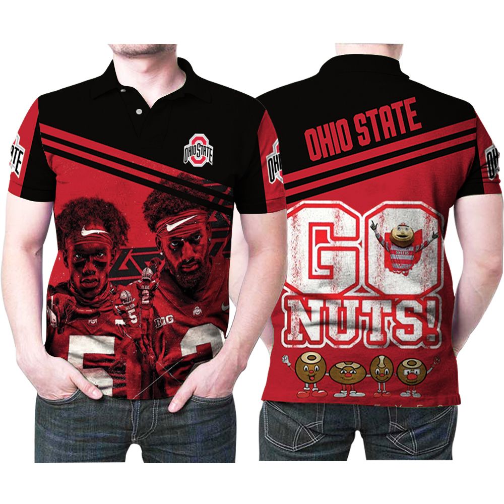 Ohio State Buckeyes Garrett Wilson 5 Chase Young University Football Team Polo Shirt