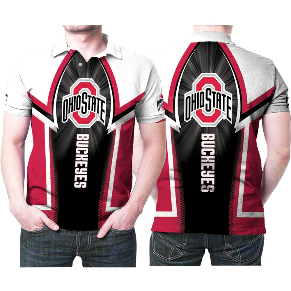 Ohio State Buckeyes Nfl American Football Team Logo 3D All Over Print Polo Shirt