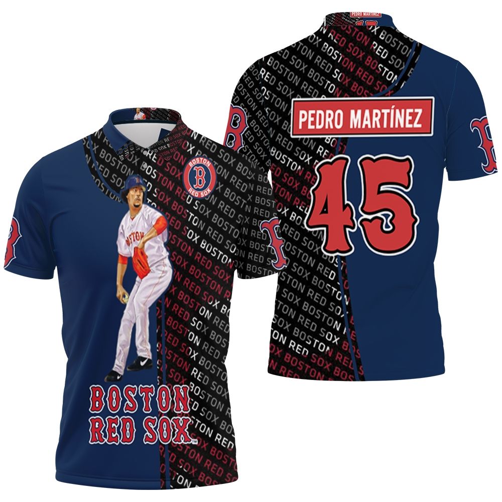 Pedro Martinez 45 Boston Red Sox 3D All Over Print Polo Shirt