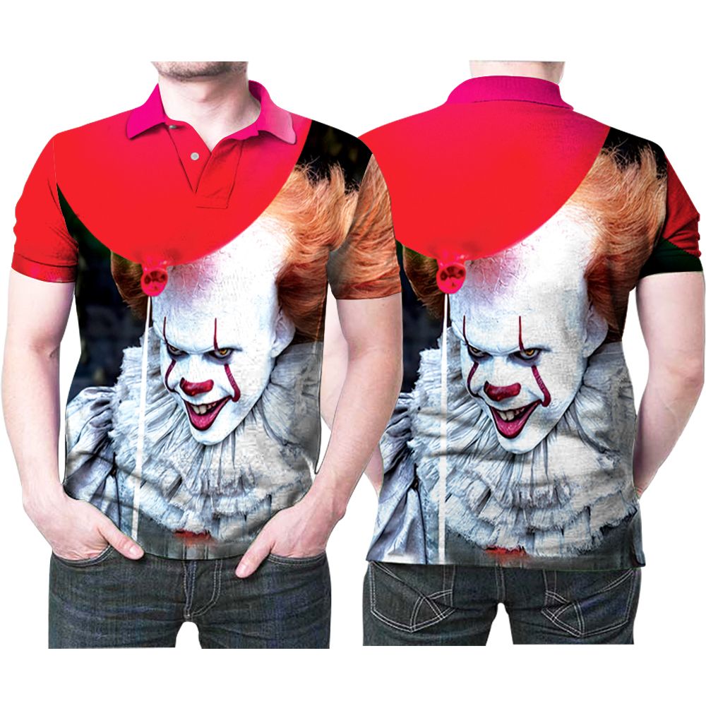 Pennywise It Smiling Dancing Cloud Halloween Horror Movie Printed 3D All Over Print Polo Shirt