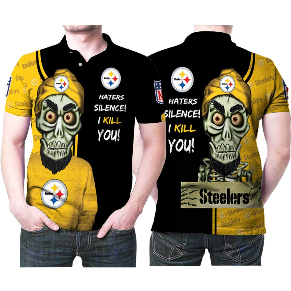 Pittsburgh Steelers Haters Silence I Kill You Printed 3D All Over Print Polo Shirt