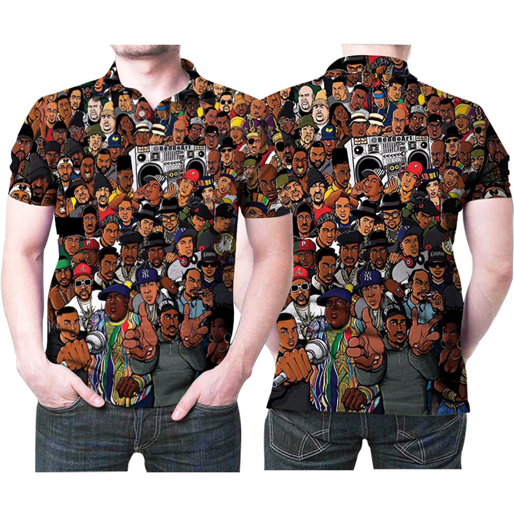 Rapper Legends Hip Hop Underground Wu Tang Clan West Side 3D All Over Print Polo Shirt