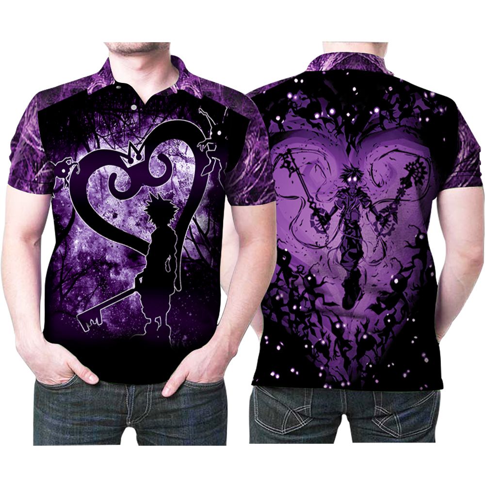 Sora Heartless Kingdom Hearts Shadow Purple 3D All Over Print Polo Shirt
