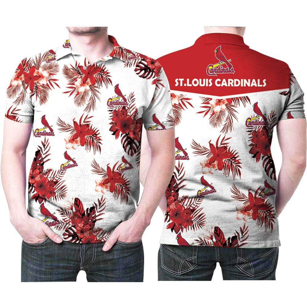 St. Louis Cardinals Mlb Baseball Logo Team Tropical Style Polo Shirt
