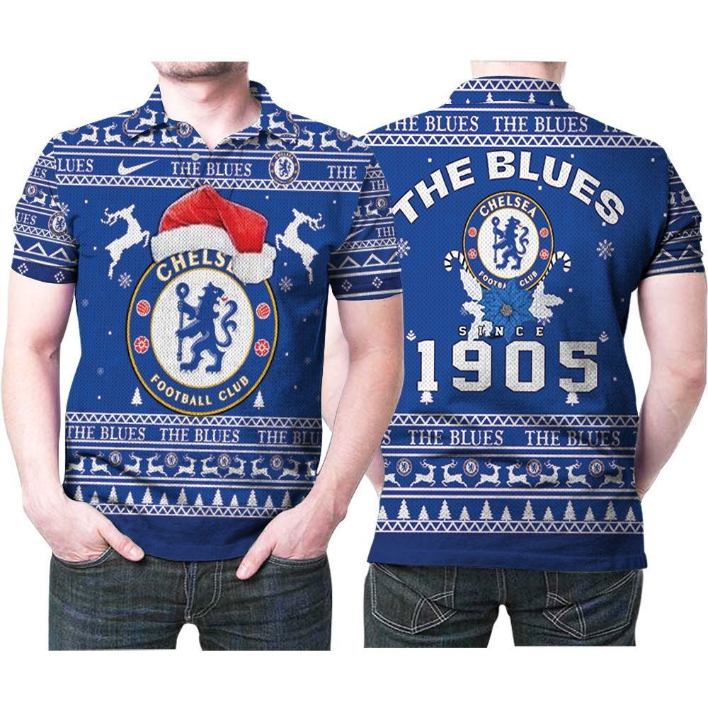 The Blues Chelsea Football Club Ugly Christmas 3d Polo Shirt All Over Print Shirt