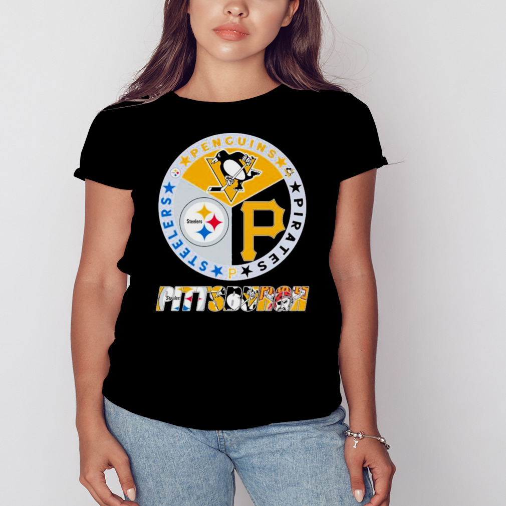 Pittsburgh sports teams logo Steelers Penguins and Pirates Shirt - Limotees