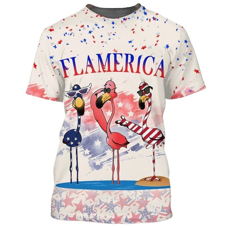 3d All Over Print Flamerica 4th Of July Flamingo Independence's Day shirt