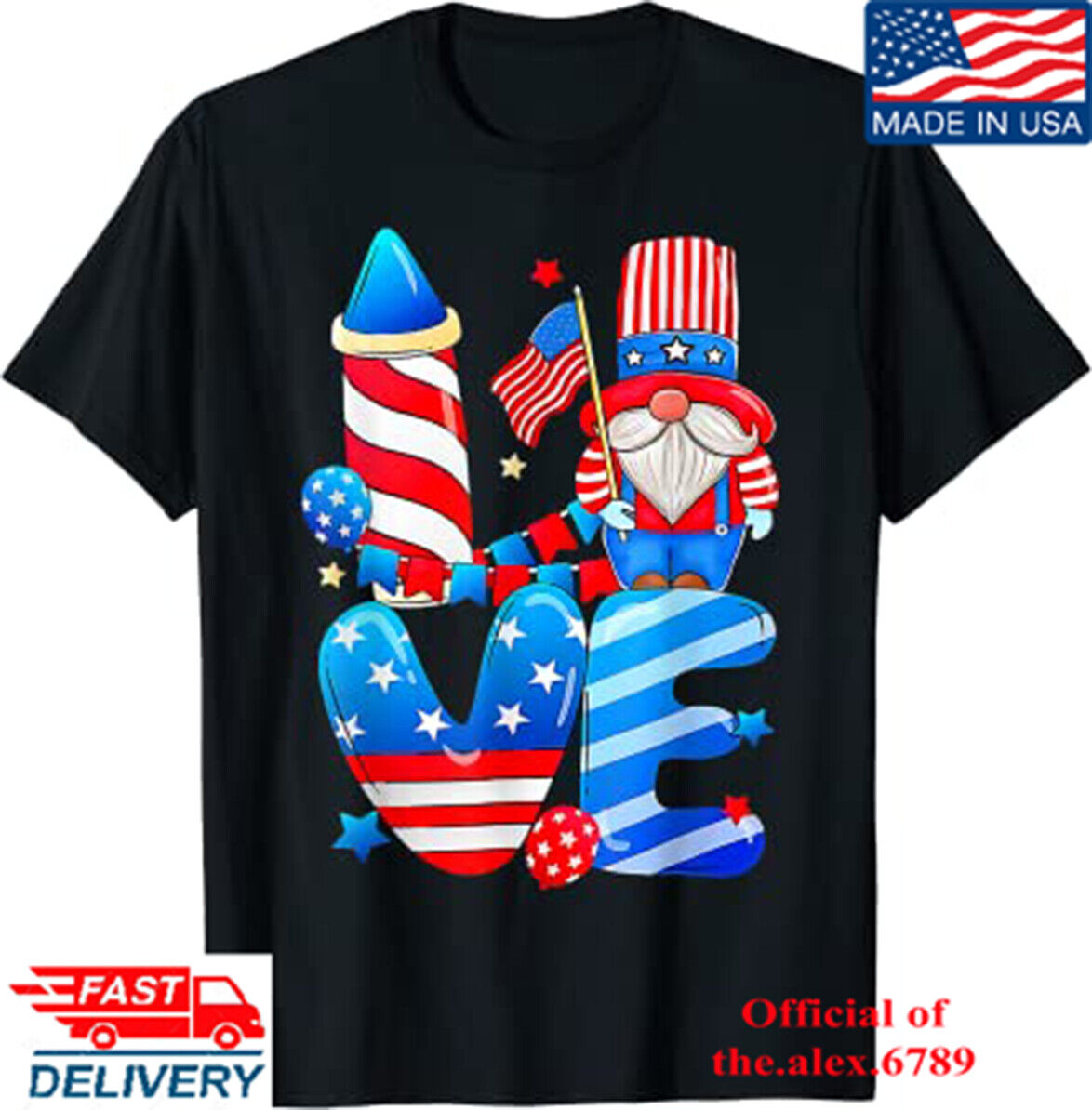 4th Of July 2023 Patriotic Gnomes Funny American Usa Gnome Independent T-shirt