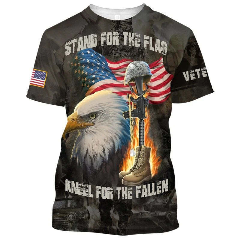 Army Veteran Eagle Soldier 3d 4th Of July shirt